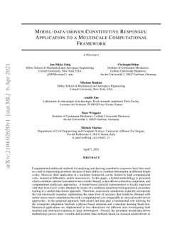 Model-data-driven constitutive responses: application to a multiscale
  computational framework
