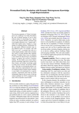 Personalized Entity Resolution with Dynamic Heterogeneous Knowledge
  Graph Representations