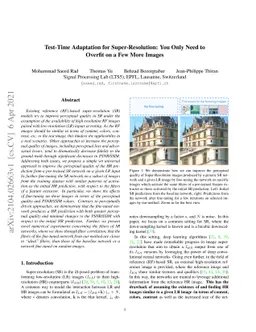 Test-Time Adaptation for Super-Resolution: You Only Need to Overfit on a
  Few More Images