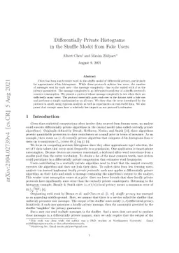 Differentially Private Histograms in the Shuffle Model from Fake Users