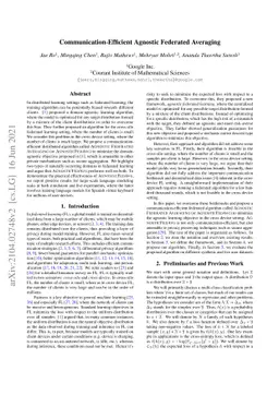 Communication-Efficient Agnostic Federated Averaging