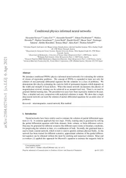 Conditional physics informed neural networks