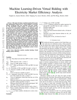 Machine Learning-Driven Virtual Bidding with Electricity Market
  Efficiency Analysis