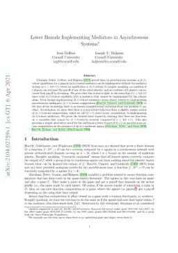 Lower Bounds Implementing Mediators in Asynchronous Systems