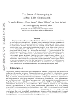 The Power of Subsampling in Submodular Maximization