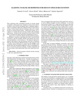 Learning to Rank Microphones for Distant Speech Recognition