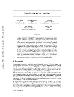 Low-Regret Active learning