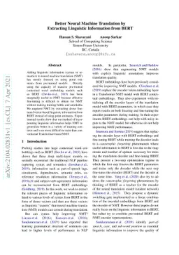 Better Neural Machine Translation by Extracting Linguistic Information
  from BERT