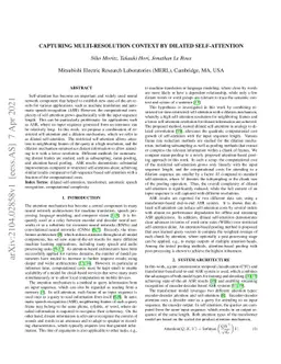 Capturing Multi-Resolution Context by Dilated Self-Attention