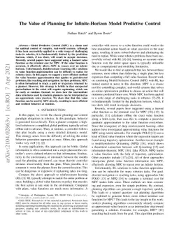 The Value of Planning for Infinite-Horizon Model Predictive Control