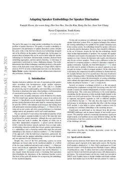 Adapting Speaker Embeddings for Speaker Diarisation