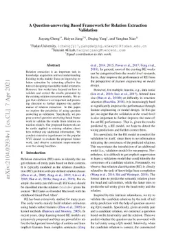 A Question-answering Based Framework for Relation Extraction Validation