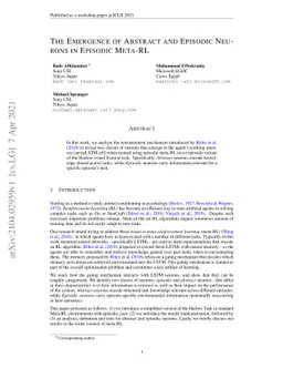 The Emergence of Abstract and Episodic Neurons in Episodic Meta-RL