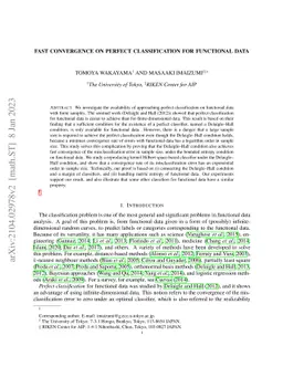 Fast Convergence on Perfect Classification for Functional Data