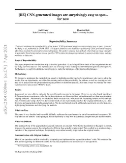 [RE] CNN-generated images are surprisingly easy to spot...for now