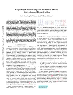 Graph-based Normalizing Flow for Human Motion Generation and
  Reconstruction
