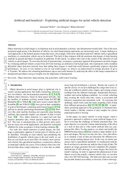 Artificial and beneficial -- Exploiting artificial images for aerial
  vehicle detection
