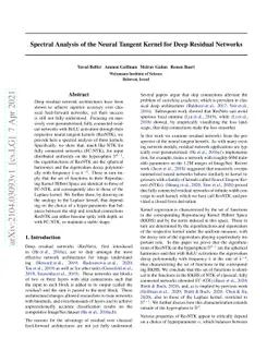 Spectral Analysis of the Neural Tangent Kernel for Deep Residual
  Networks