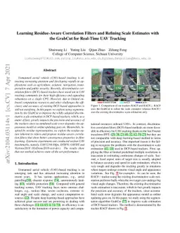 Learning Residue-Aware Correlation Filters and Refining Scale Estimates
  with the GrabCut for Real-Time UAV Tracking