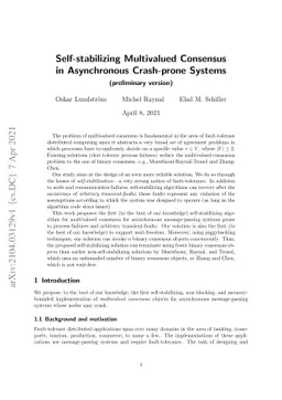 Self-stabilizing Multivalued Consensus in Asynchronous Crash-prone
  Systems