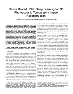 Dense Dilated UNet: Deep Learning for 3D Photoacoustic Tomography Image
  Reconstruction