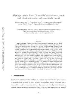 AI perspectives in Smart Cities and Communities to enable road vehicle
  automation and smart traffic control