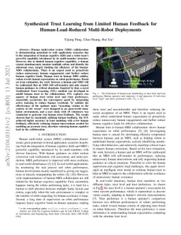 Synthesized Trust Learning from Limited Human Feedback for
  Human-Load-Reduced Multi-Robot Deployments