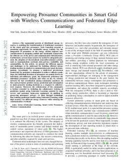 Empowering Prosumer Communities in Smart Grid with Wireless
  Communications and Federated Edge Learning