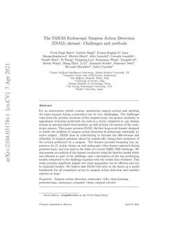The SARAS Endoscopic Surgeon Action Detection (ESAD) dataset: Challenges
  and methods