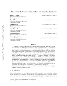 Adversarial Robustness Guarantees for Gaussian Processes