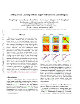 Self-Supervised Learning for Semi-Supervised Temporal Action Proposal