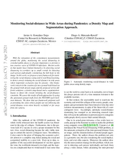 Monitoring Social-distance in Wide Areas during Pandemics: a Density Map
  and Segmentation Approach