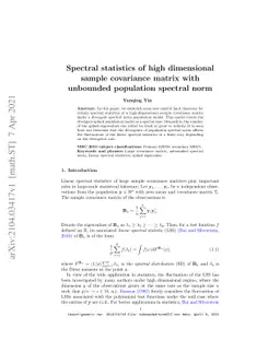 Spectral statistics of high dimensional sample covariance matrix with
  unbounded population spectral norm