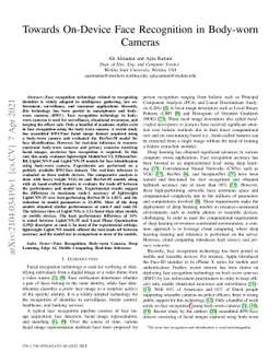 Towards On-Device Face Recognition in Body-worn Cameras