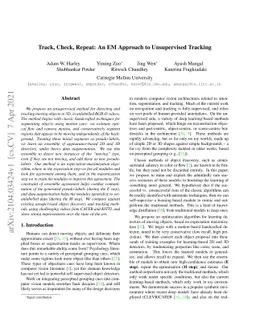 Track, Check, Repeat: An EM Approach to Unsupervised Tracking