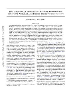 Semi-supervised on-device neural network adaptation for remote and
  portable laser-induced breakdown spectroscopy