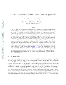 A New Perspective on Debiasing Linear Regressions
