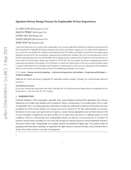 Question-Driven Design Process for Explainable AI User Experiences