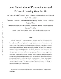 Joint Optimization of Communications and Federated Learning Over the Air