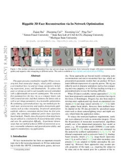 Riggable 3D Face Reconstruction via In-Network Optimization