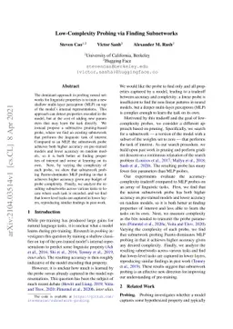 Low-Complexity Probing via Finding Subnetworks