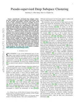Pseudo-supervised Deep Subspace Clustering