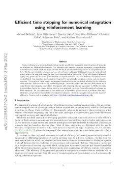 Efficient time stepping for numerical integration using reinforcement
  learning