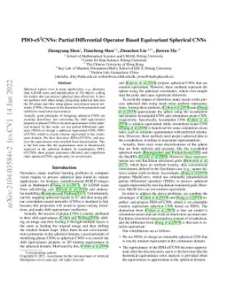 PDO-eS2CNNs: Partial Differential Operator Based Equivariant Spherical
  CNNs
