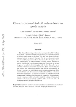 Characterization of Android malware based on opcode analysis