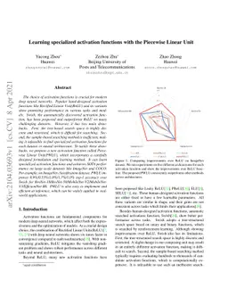Learning specialized activation functions with the Piecewise Linear Unit