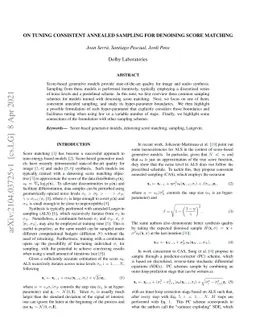 On tuning consistent annealed sampling for denoising score matching