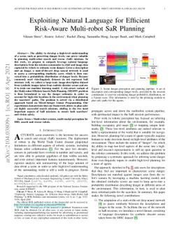 Exploiting Natural Language for Efficient Risk-Aware Multi-robot SaR
  Planning