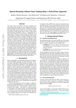 Speech Denoising Without Clean Training Data: A Noise2Noise Approach