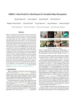 ORBIT: A Real-World Few-Shot Dataset for Teachable Object Recognition